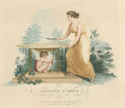 The Fountain of Love – Romantic Regency Stipple Engraving, Edward Orme, 1815