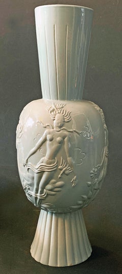 "The Four Elements", Important, Unique Art Deco Vase by Vienna Werkstatte Artis