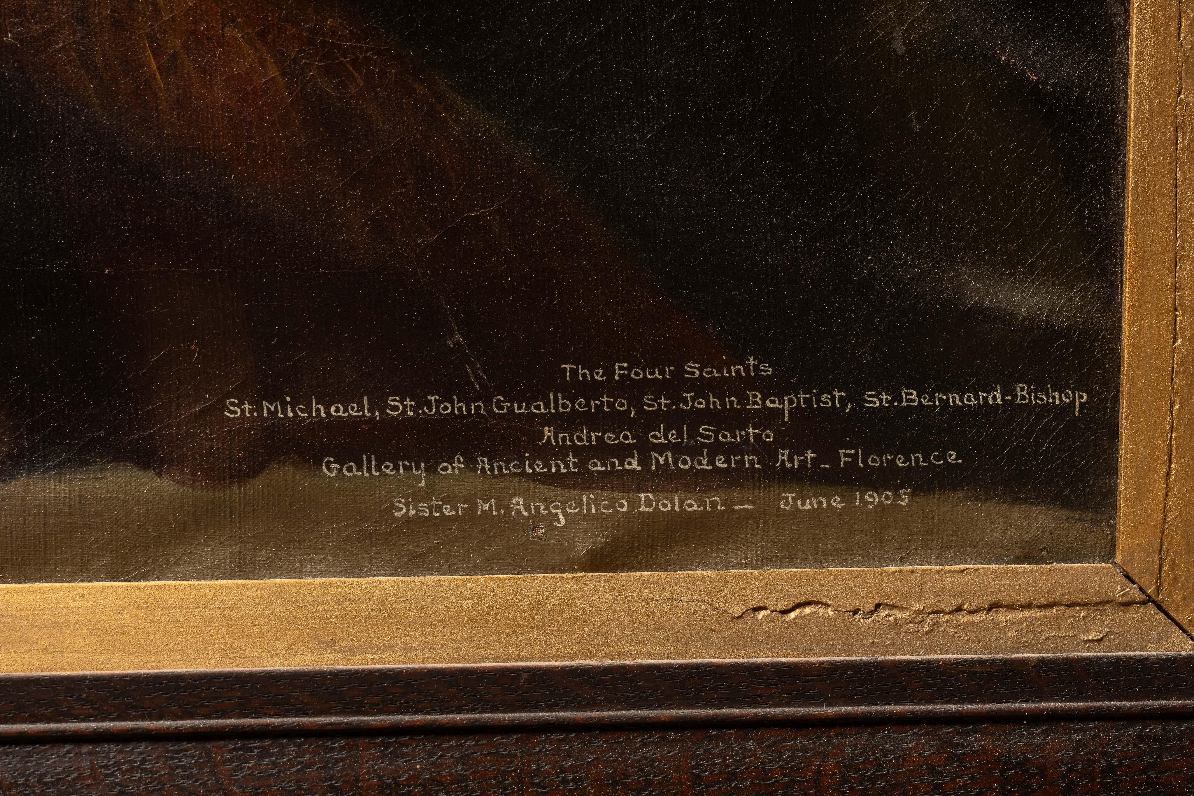 The Four Saints   Frühes 20. Jahrhundert Öl auf Leinwand Kloster Gemälde im Angebot 5