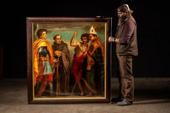 The Four Saints   Early 20th Century Oil On Canvas Convent Painting