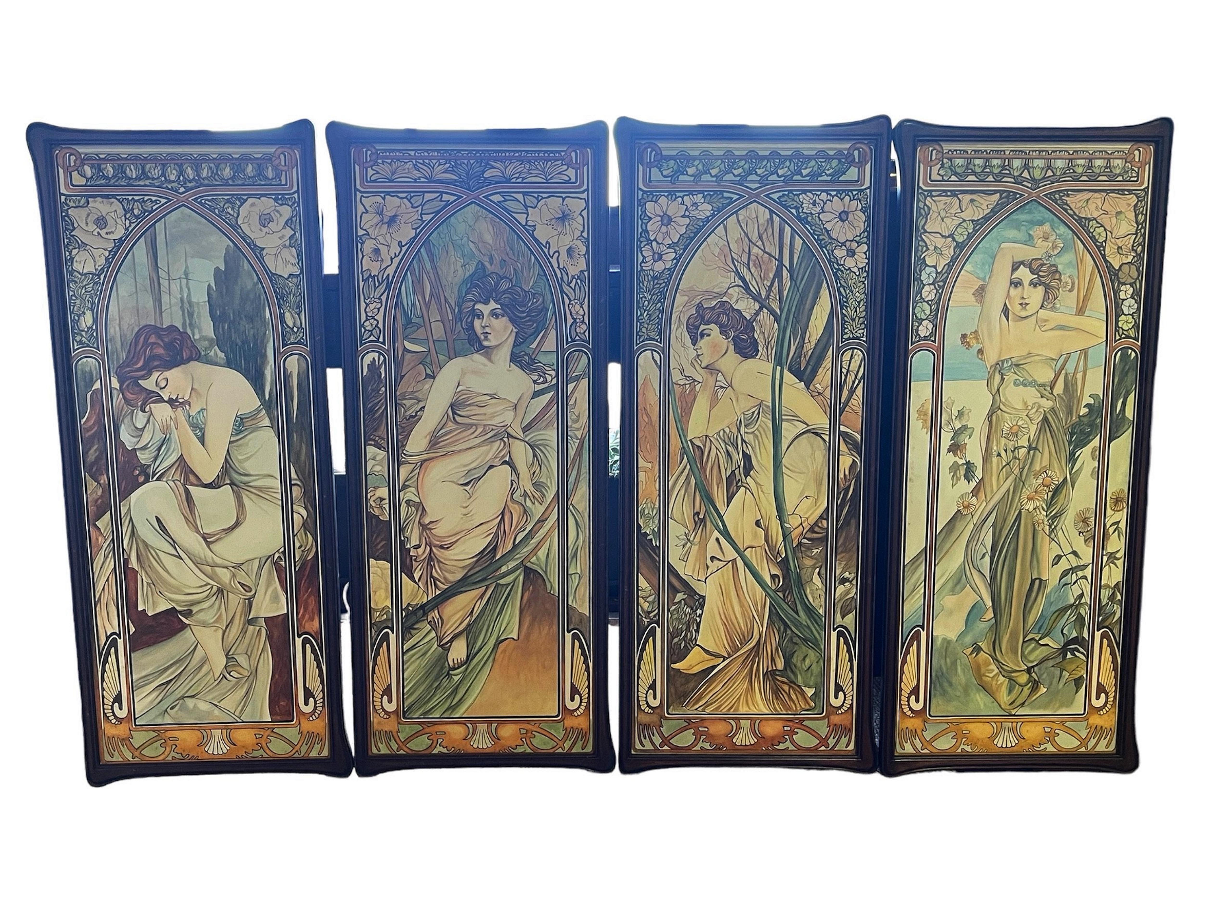„THE FOUR SEASONS“  Französische Schule, Anfang 1900, 20. Jahrhundert, Art déco (Papier) im Angebot