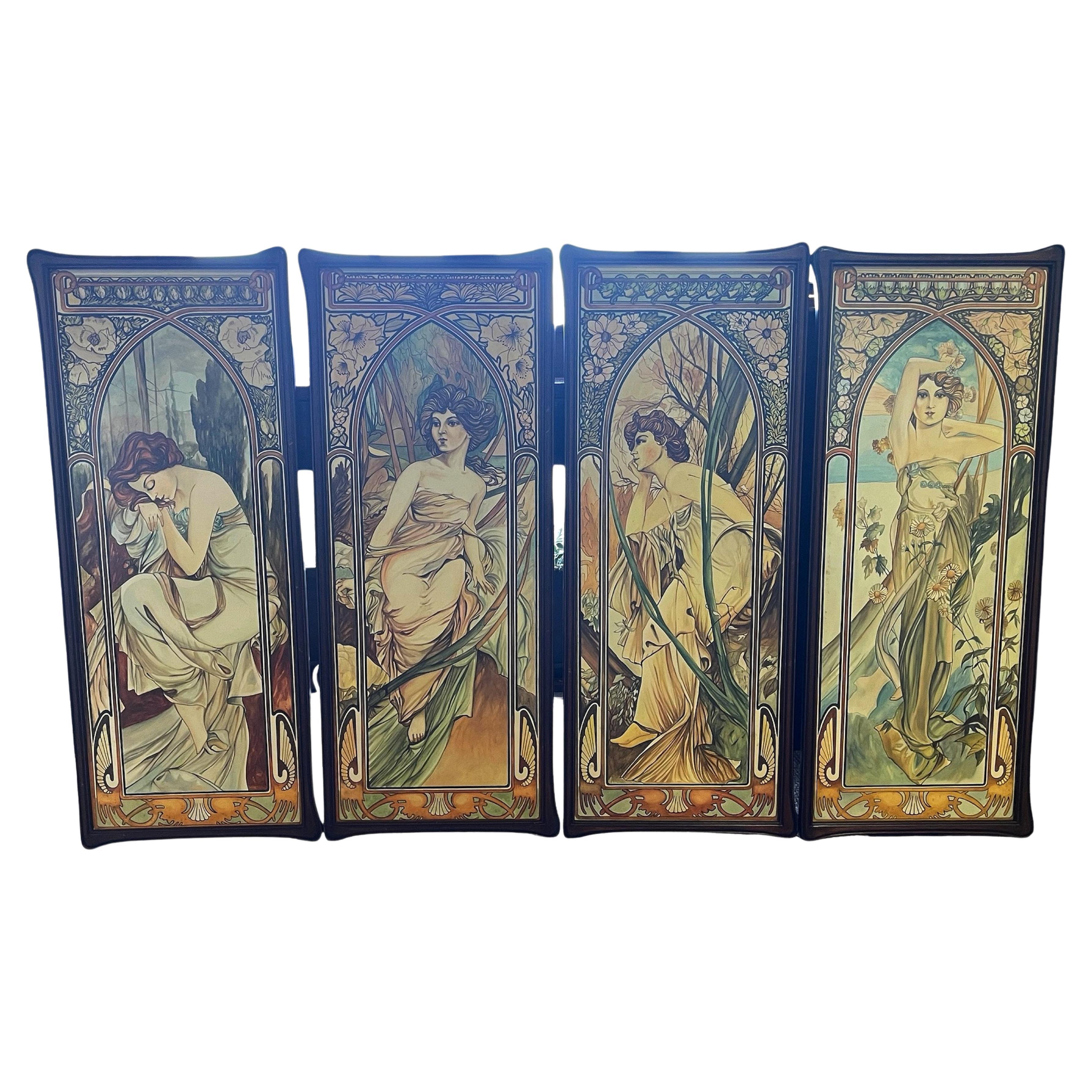 "LE QUATTRO STAGIONI  Scuola francese inizio 1900 20° secolo Art Deco