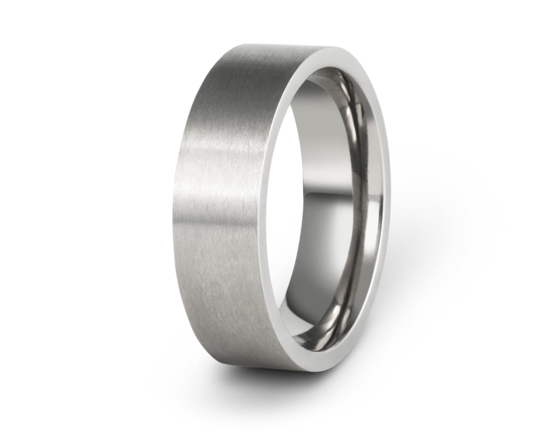 For Sale:  The Franklin : Modern Flat Brushed Titanium 7mm Comfort Fit Wedding Band 3