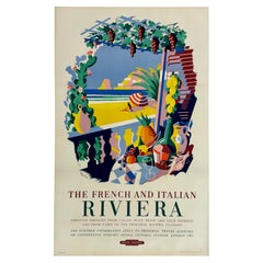 THE FRENCH AND ITALIAN RIVIERA Original Vintage British Railways Travel Poster