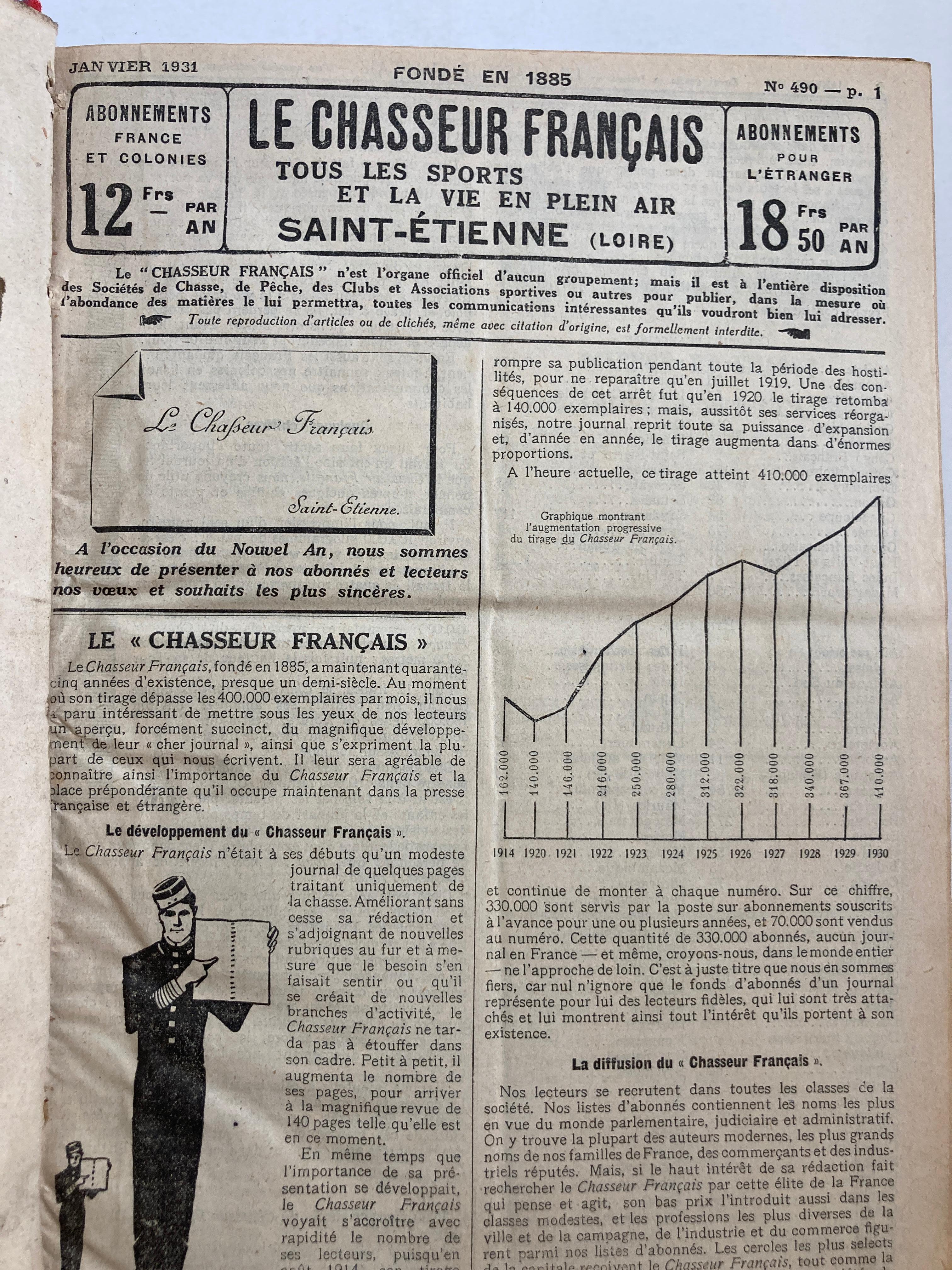 L'année du chasseur français, 1931 Le Chasseur Français, Cuisine du magazine français en vente 4