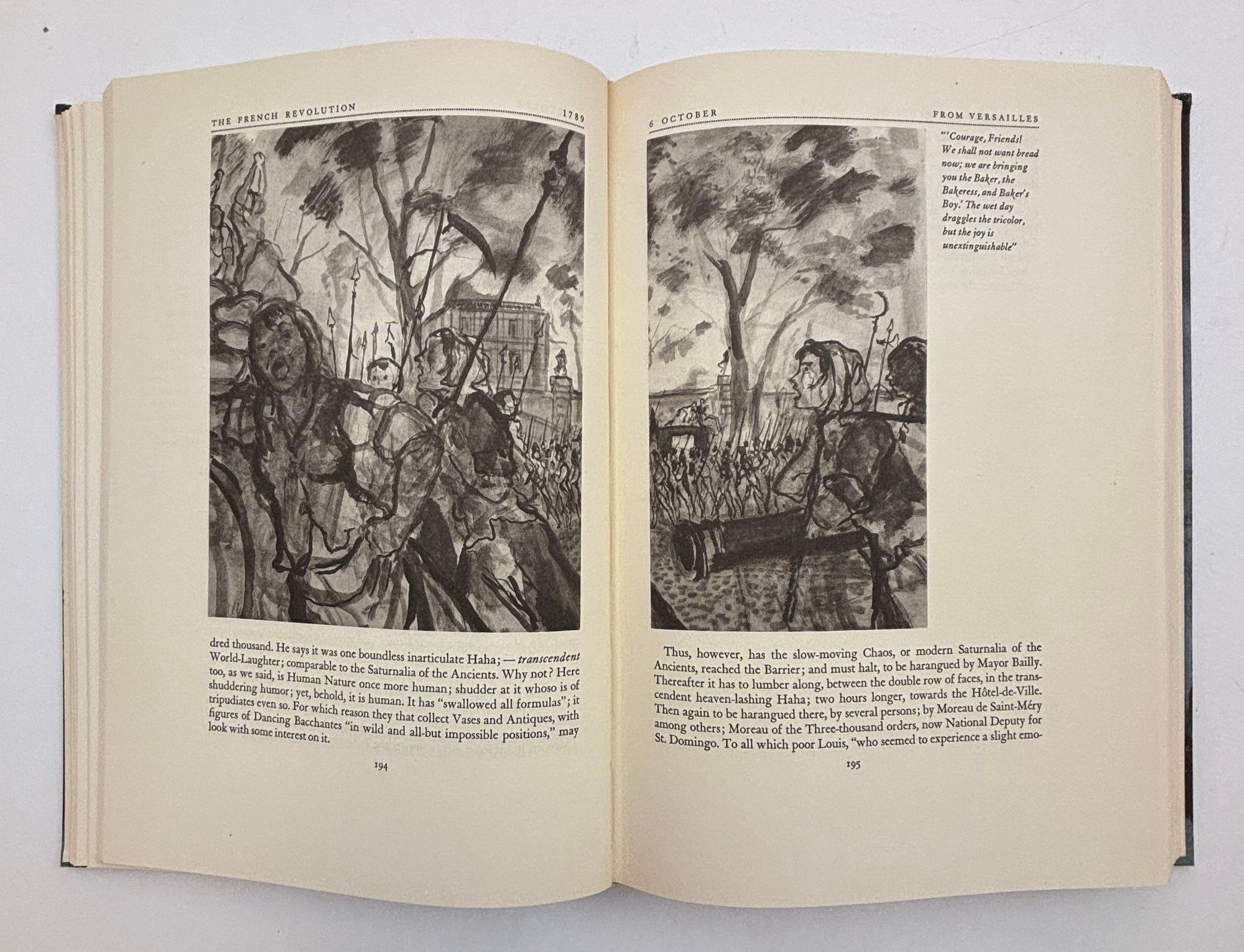 Paper The French Revolution History by Thomas Carlyle Hardcover Book in Slipcase 1956 For Sale