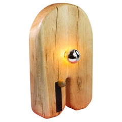 The Fruiting Body #1 – Hand Carved Solid Oak Modern Primitive Table Lamp