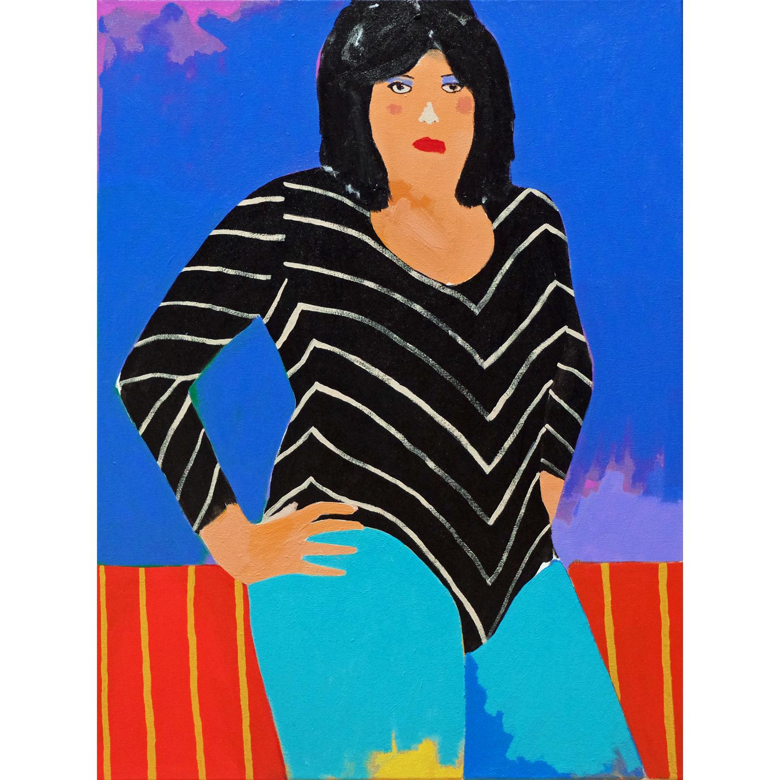 Modern 'The Furious Julie' Portrait Painting by Alan Fears Pop Art Wrestling Lady