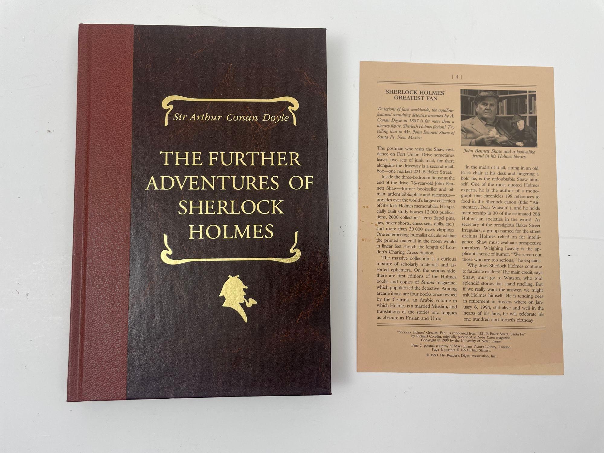Paper The Further Adventures of Sherlock Holmes by Arthur Conan Doyle 1993 For Sale