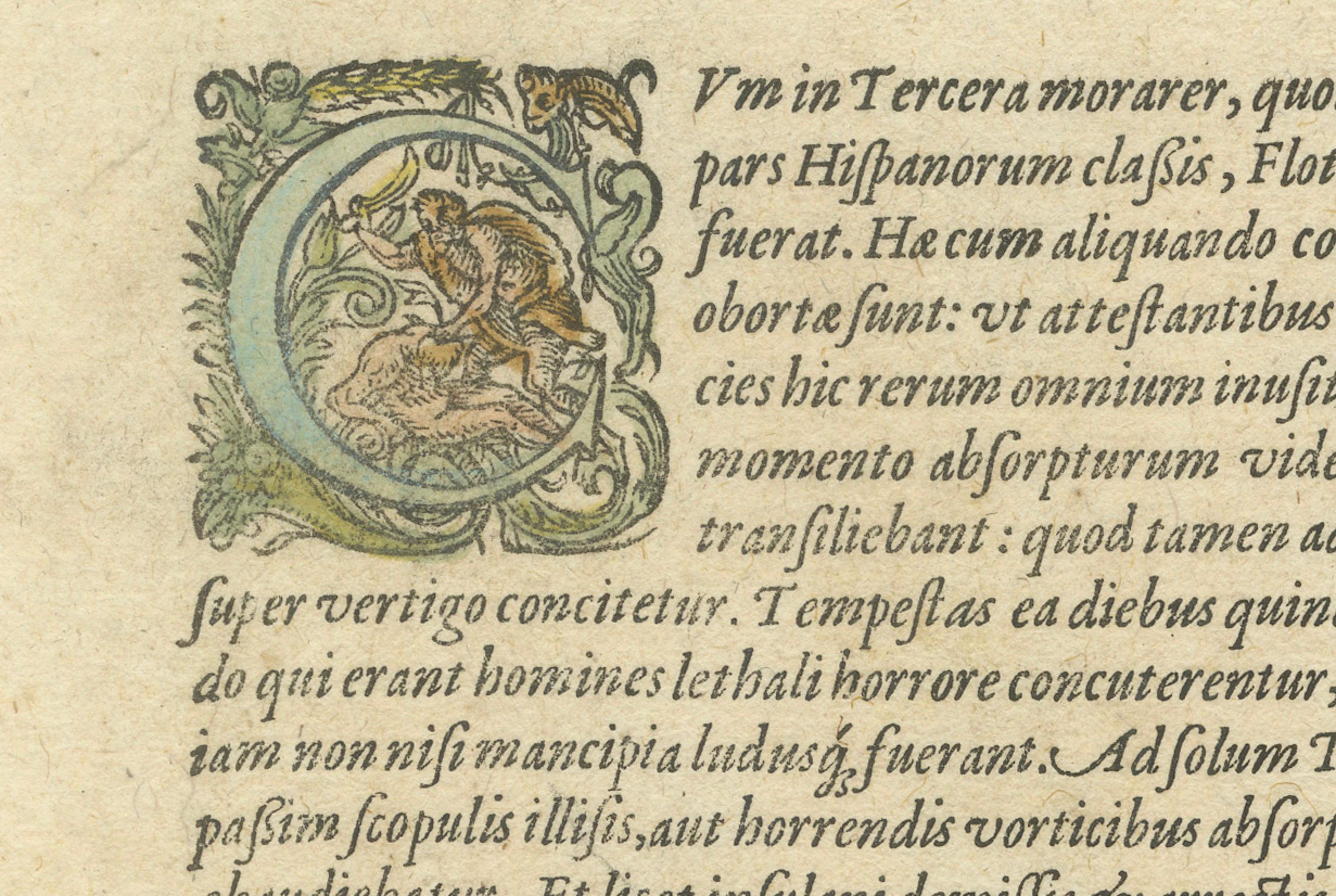 La Furia de las Azores: Desastre de naufragio en Terceira, grabado hacia 1610 Grabado en venta