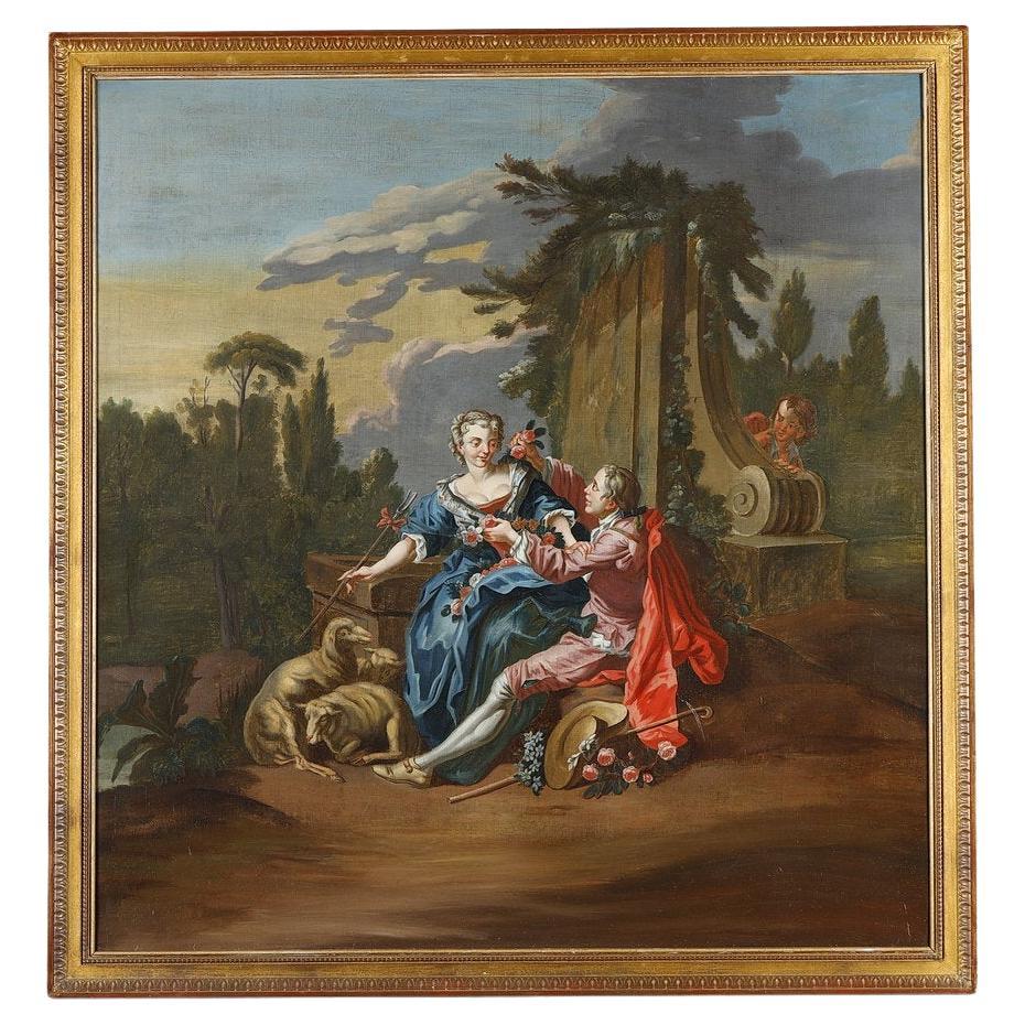  "The Gallant Pastor" after François Boucher, 19th century For Sale