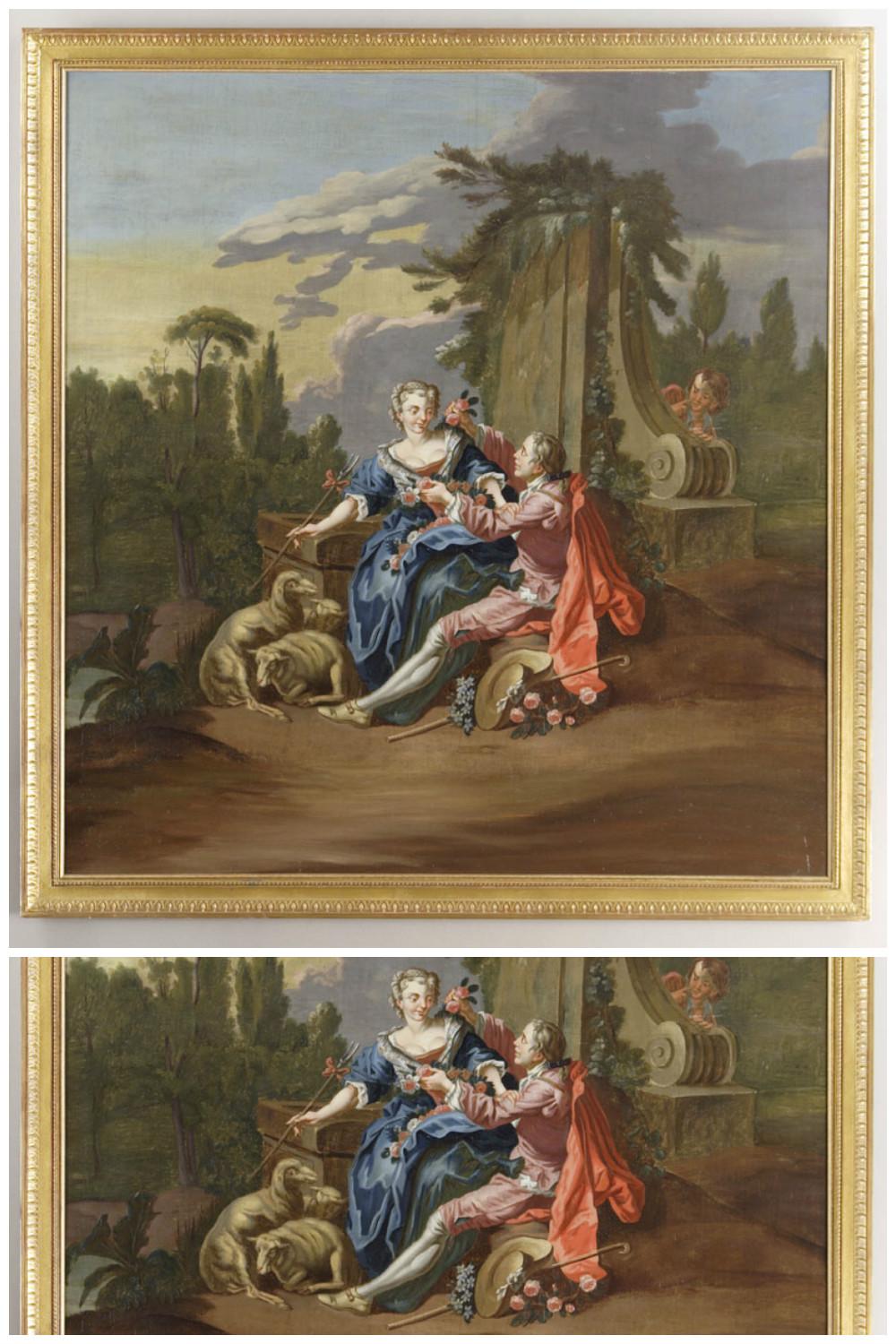 how is boucher's style in the painting above