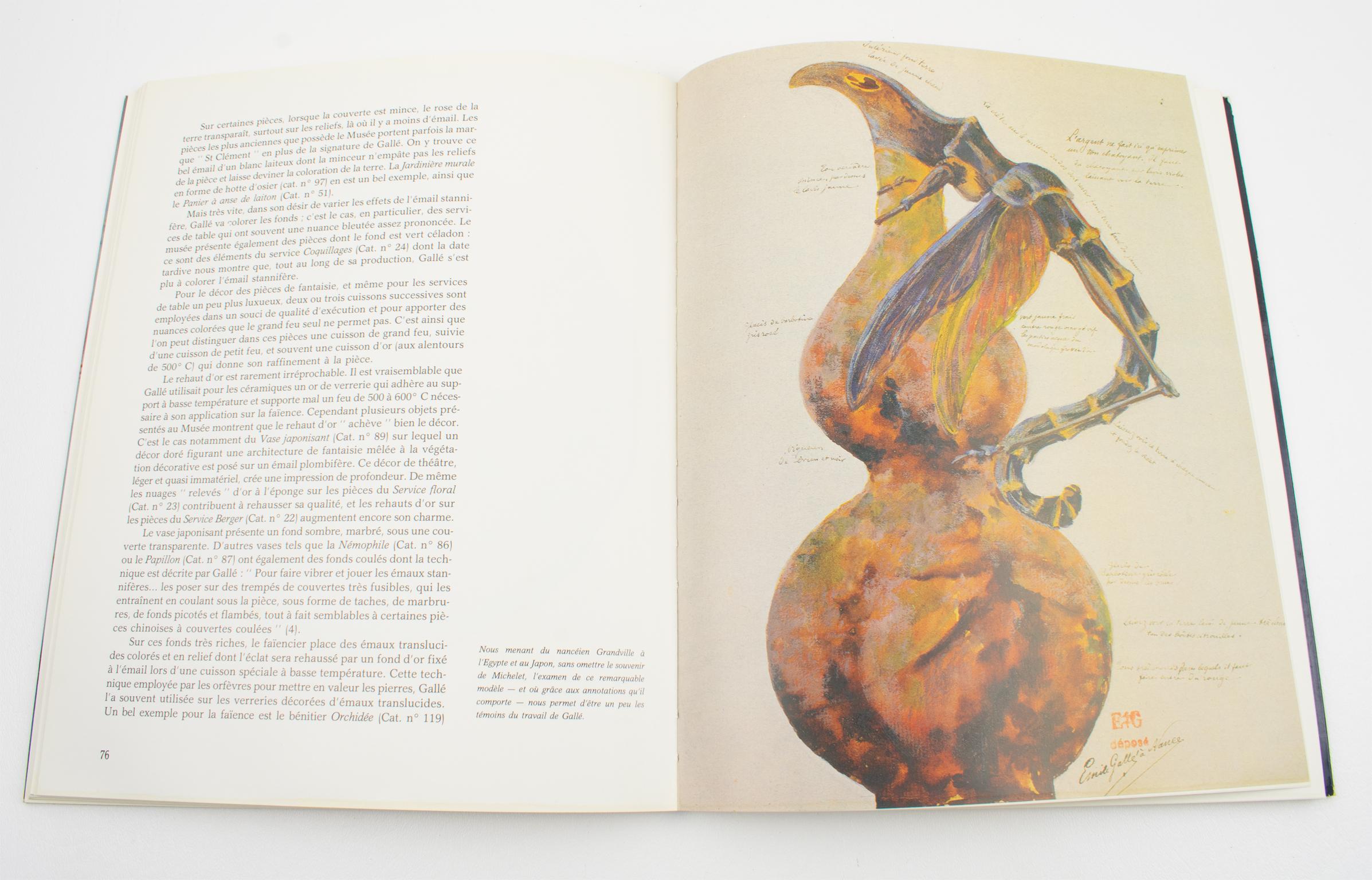 The Gallé Ceramics, French Book by Musée de l'Ecole de Nancy, France 1984 1