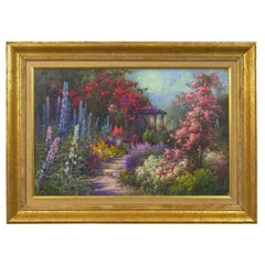 “The Garden Bungalow” English Oil Painting by Alfred Fonteville de Breanski Jr