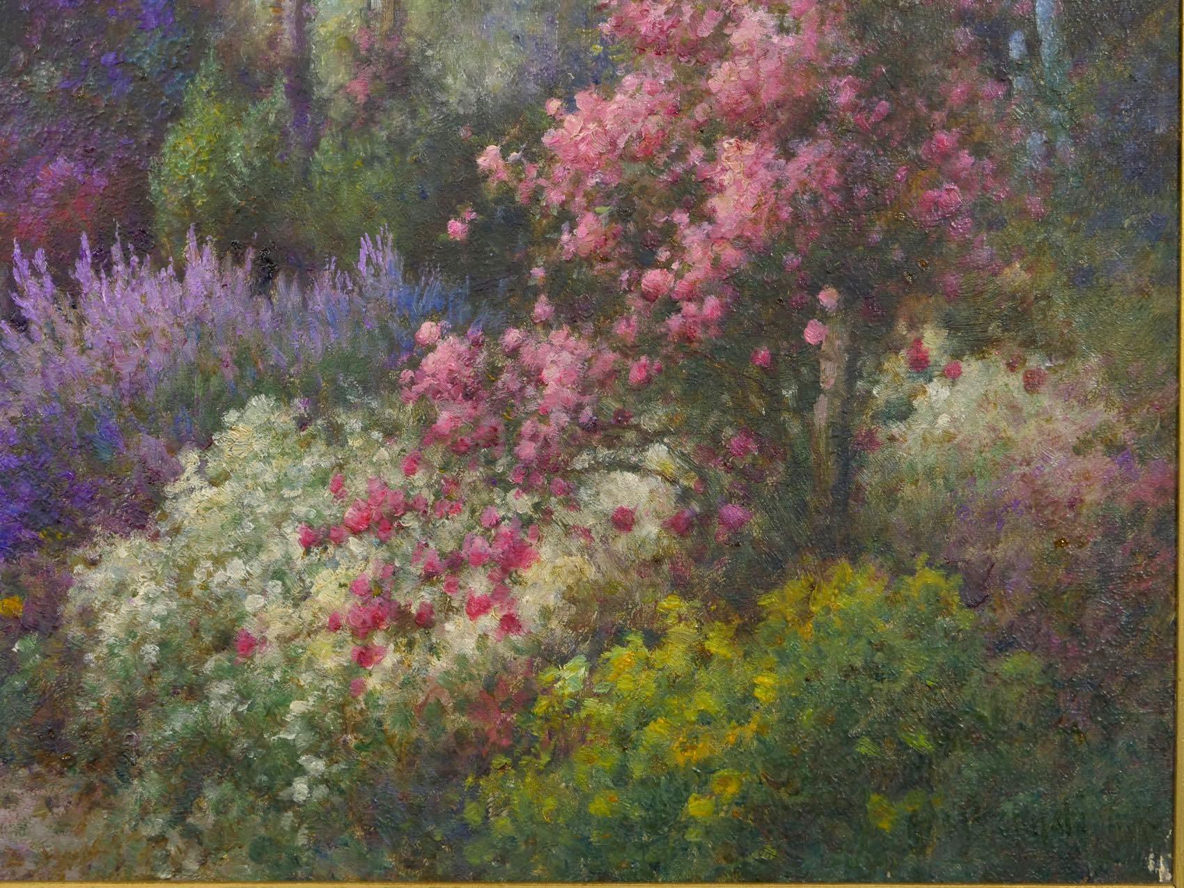 19th Century “The Garden Bungalow” English Oil Painting by Alfred Fonteville de Breanski Jr