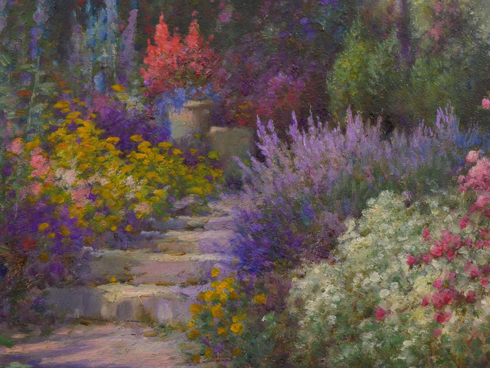 “The Garden Bungalow” English Oil Painting by Alfred Fonteville de Breanski Jr 3