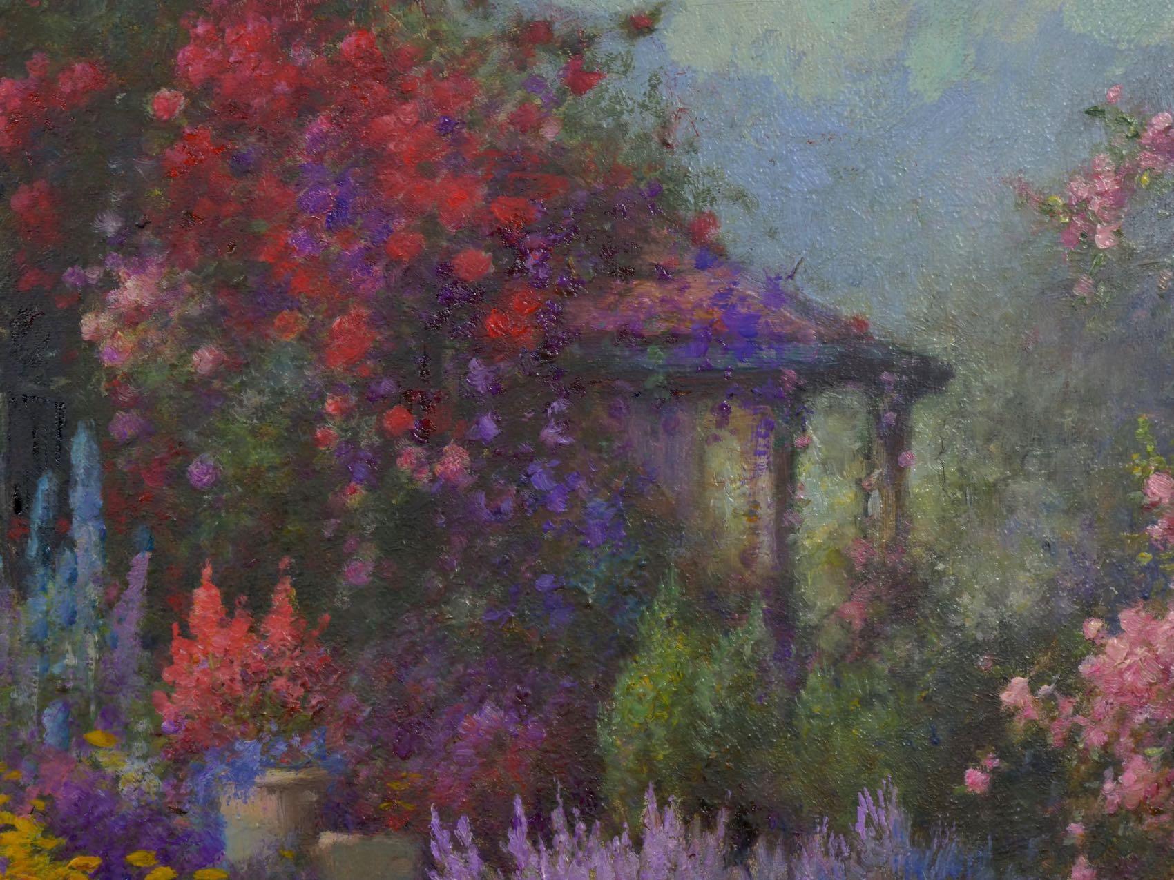 “The Garden Bungalow” English Oil Painting by Alfred Fonteville de Breanski Jr 4