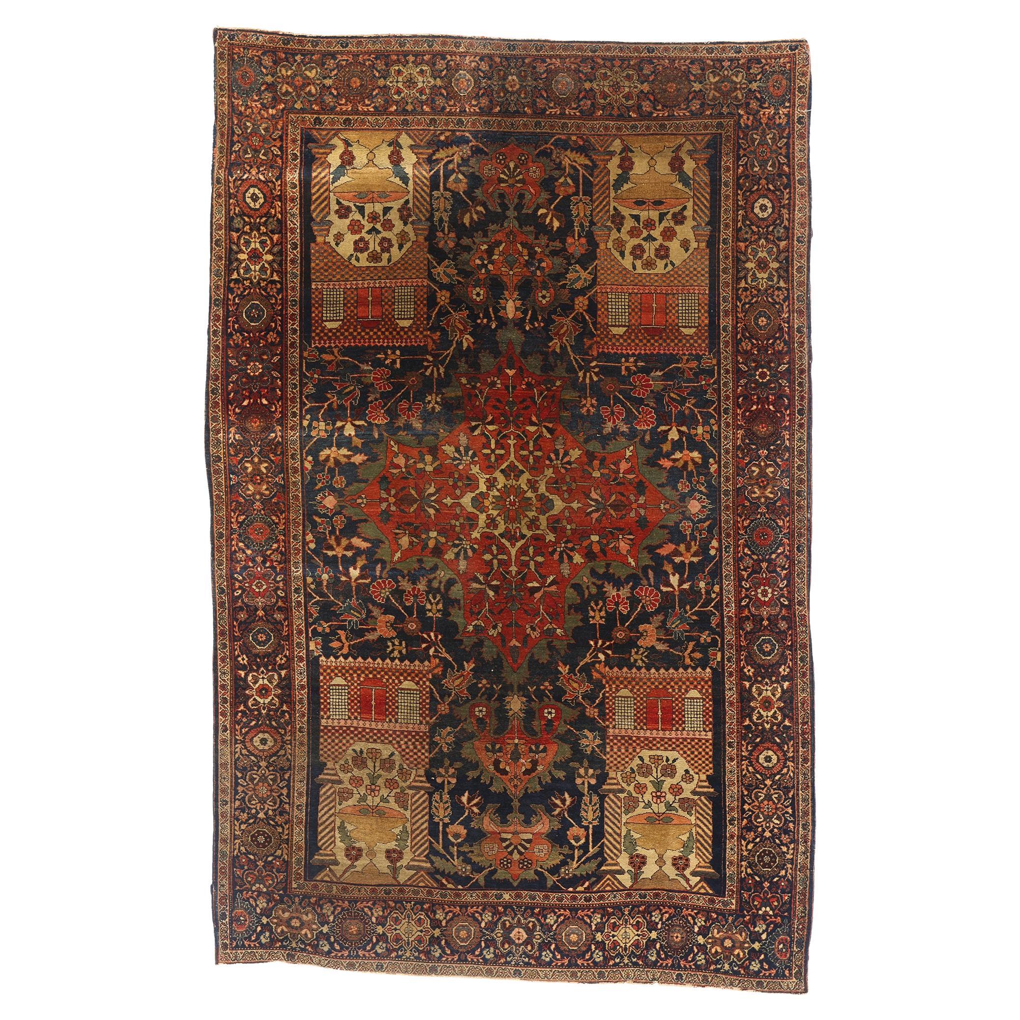 The Garden of Dynasty: Late 19th Century Persian Sarouk Farahan of Regal Poise