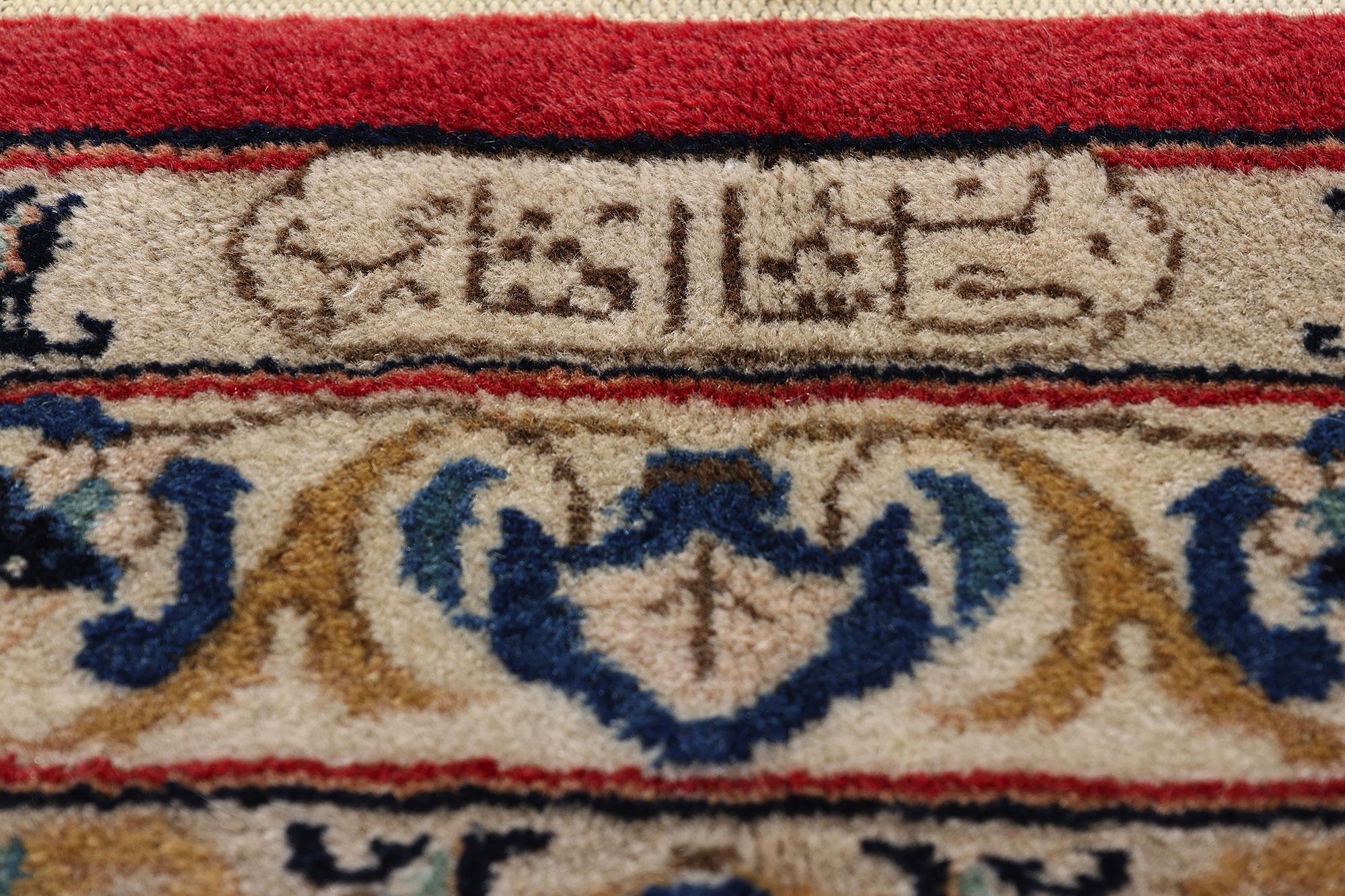 Der Garten der Ewigkeit: Ein signierter Vintage Persischer Kashan Teppich von edler Raffinesse (Wolle) im Angebot