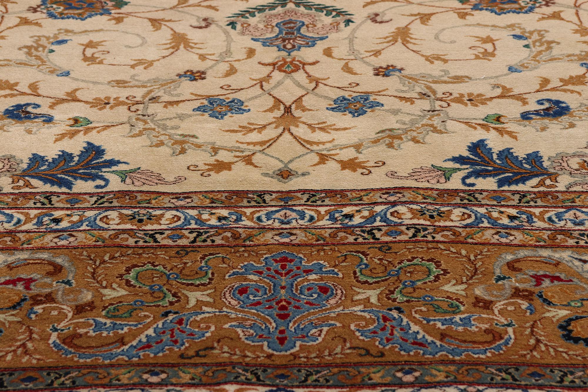 Der Garten der Ewigkeit: Ein signierter Vintage Persischer Kashan Teppich von edler Raffinesse im Angebot 2