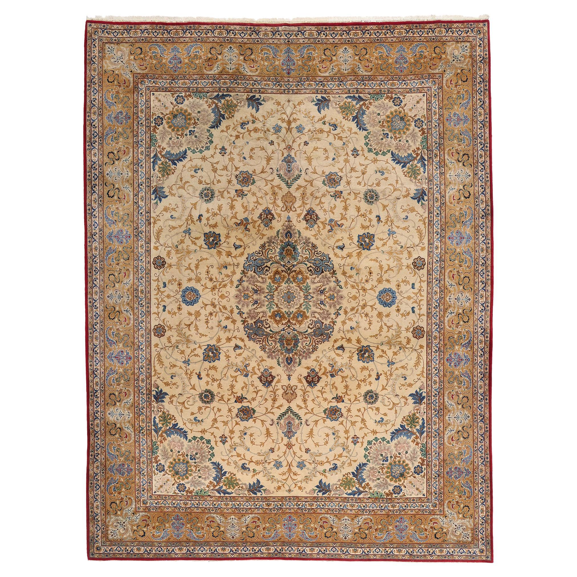 Der Garten der Ewigkeit: Ein signierter Vintage Persischer Kashan Teppich von edler Raffinesse
