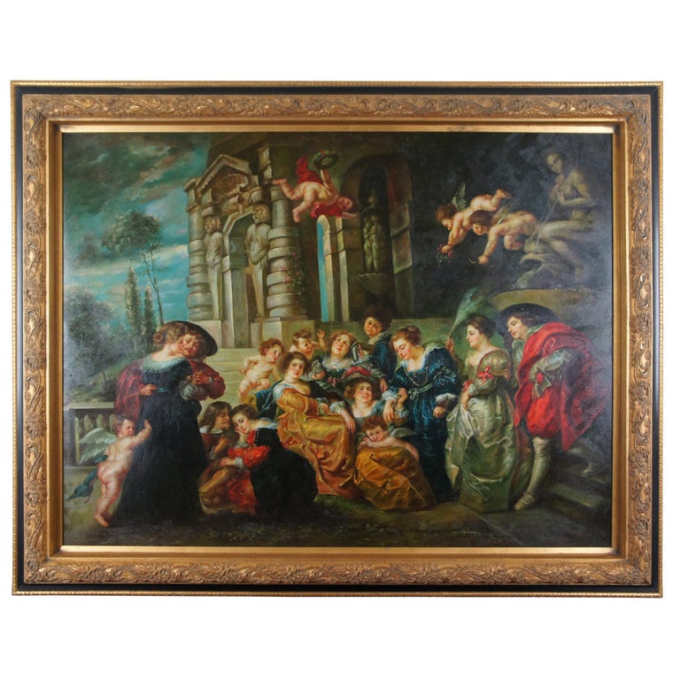 The Garden of Love" After Peter Paul Rubens Baroque Renaissance Oil Painting For Sale
