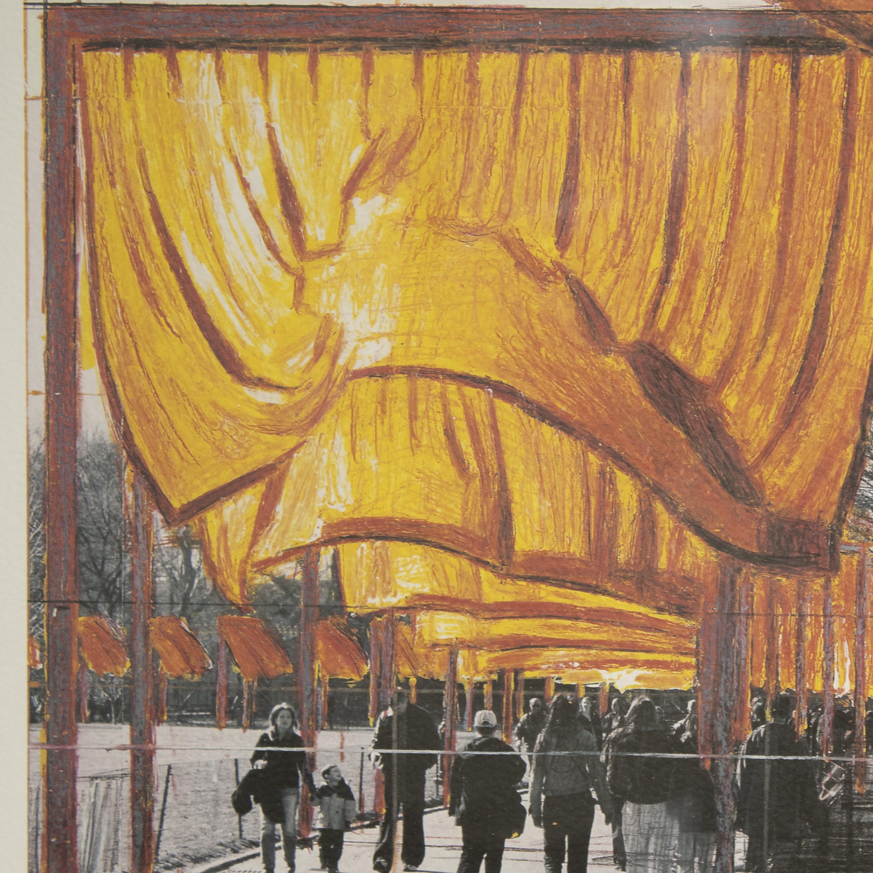 Post-Modern Gates-Project for Central Park, Lithography by Christo , New York, 2004 For Sale