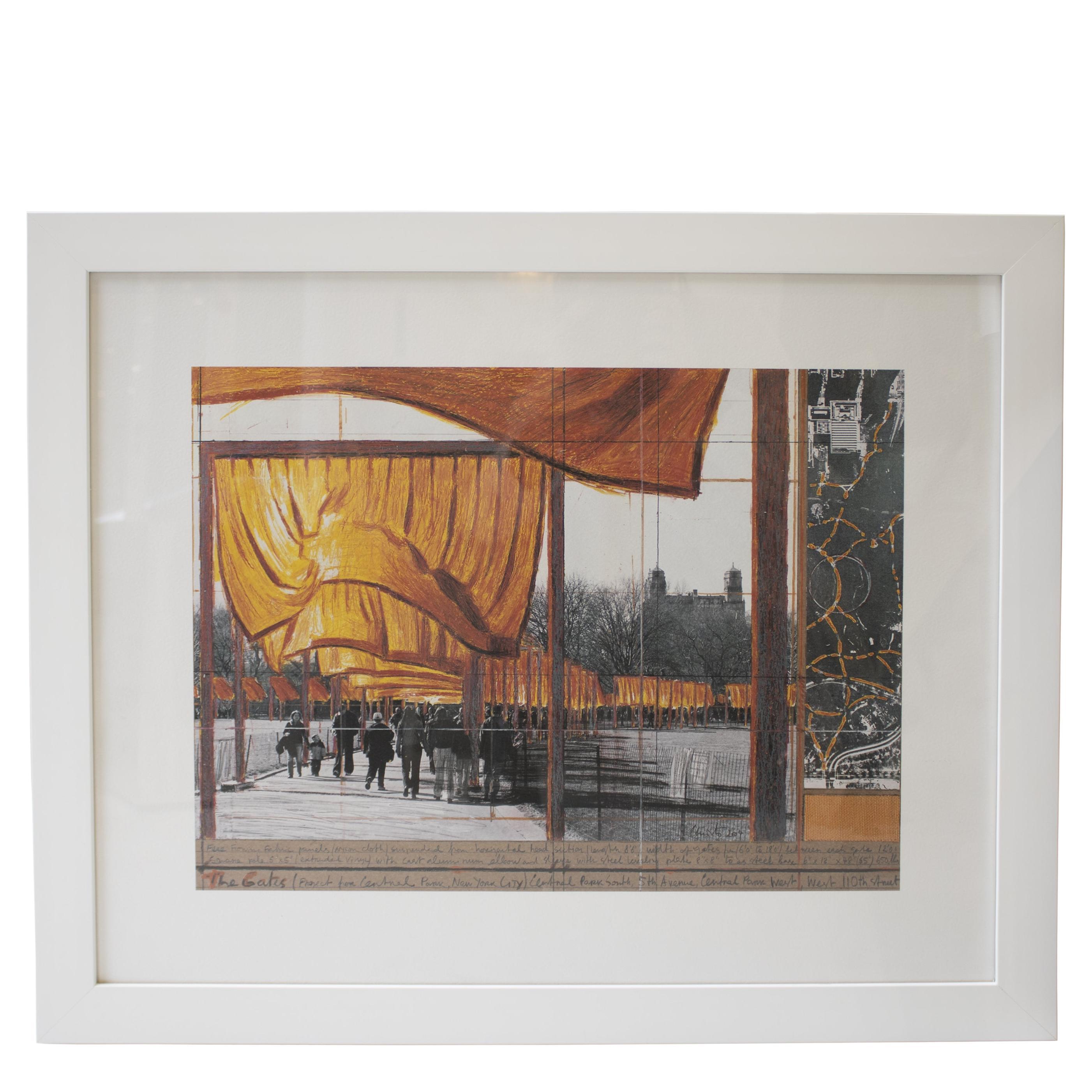 Gates-Project for Central Park, Lithography by Christo , New York, 2004 For Sale