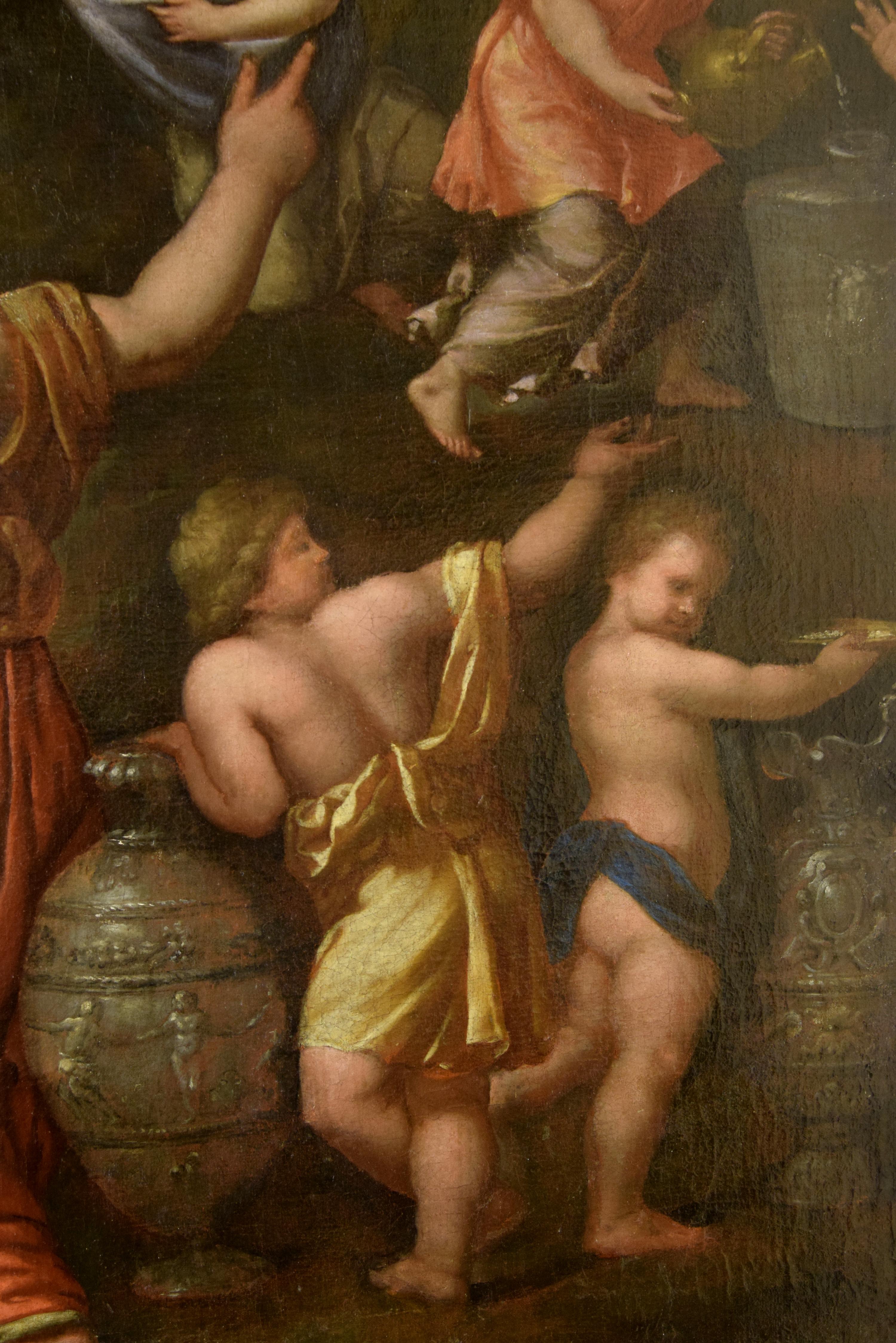 Gathering of Manna, Öl auf Leinwand, 17. Jahrhundert im Angebot 3