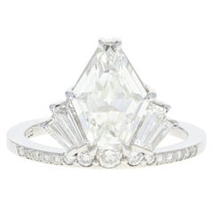 Vintage "The Gatsby" Platinum 2.49 Carat Kite/Lozenge Cut Diamond Engagement Ring