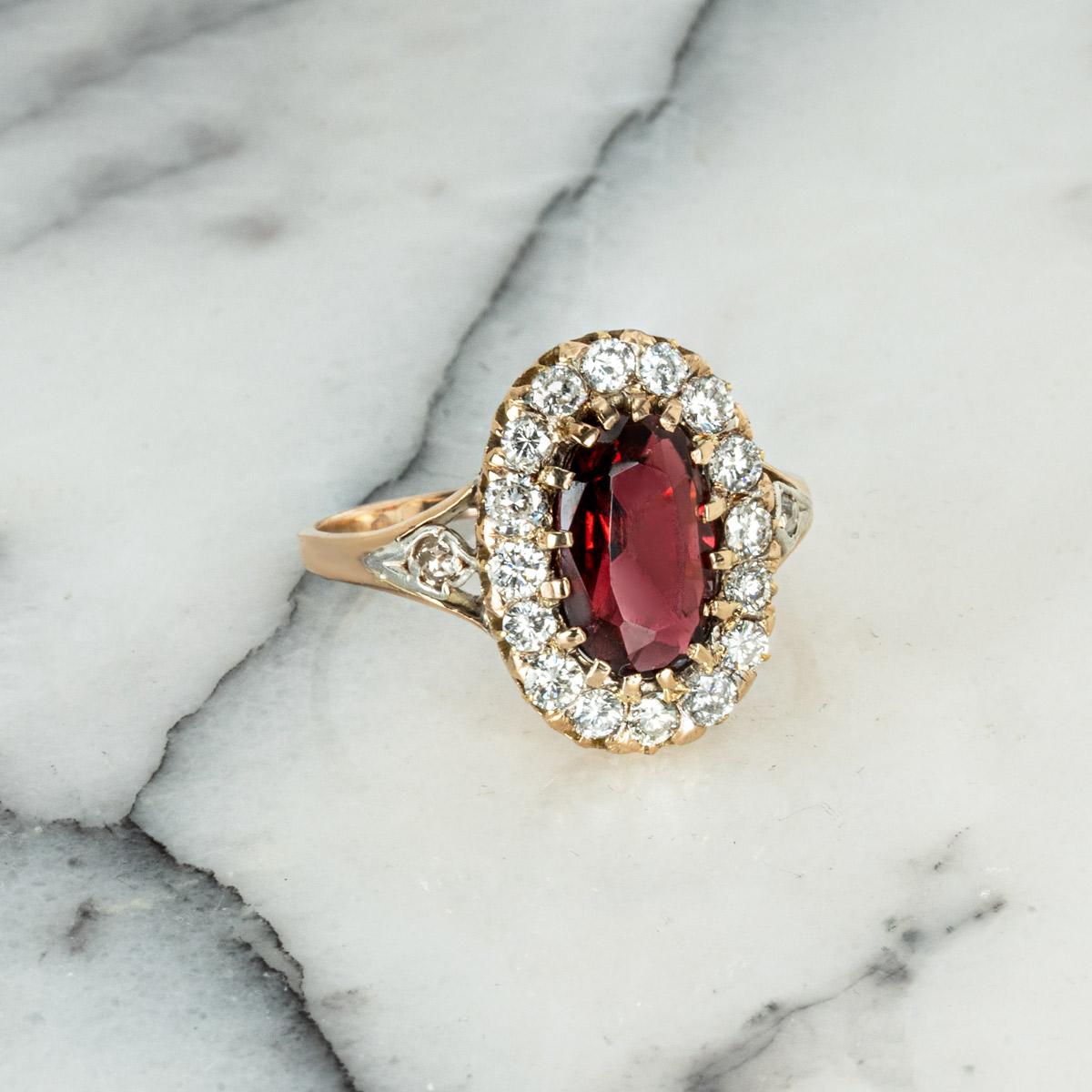The Gem & Pearl Laboratory zertifizierter Roségold Ring mit rotem Spinell und Diamant 2,22 Karat im Angebot 1
