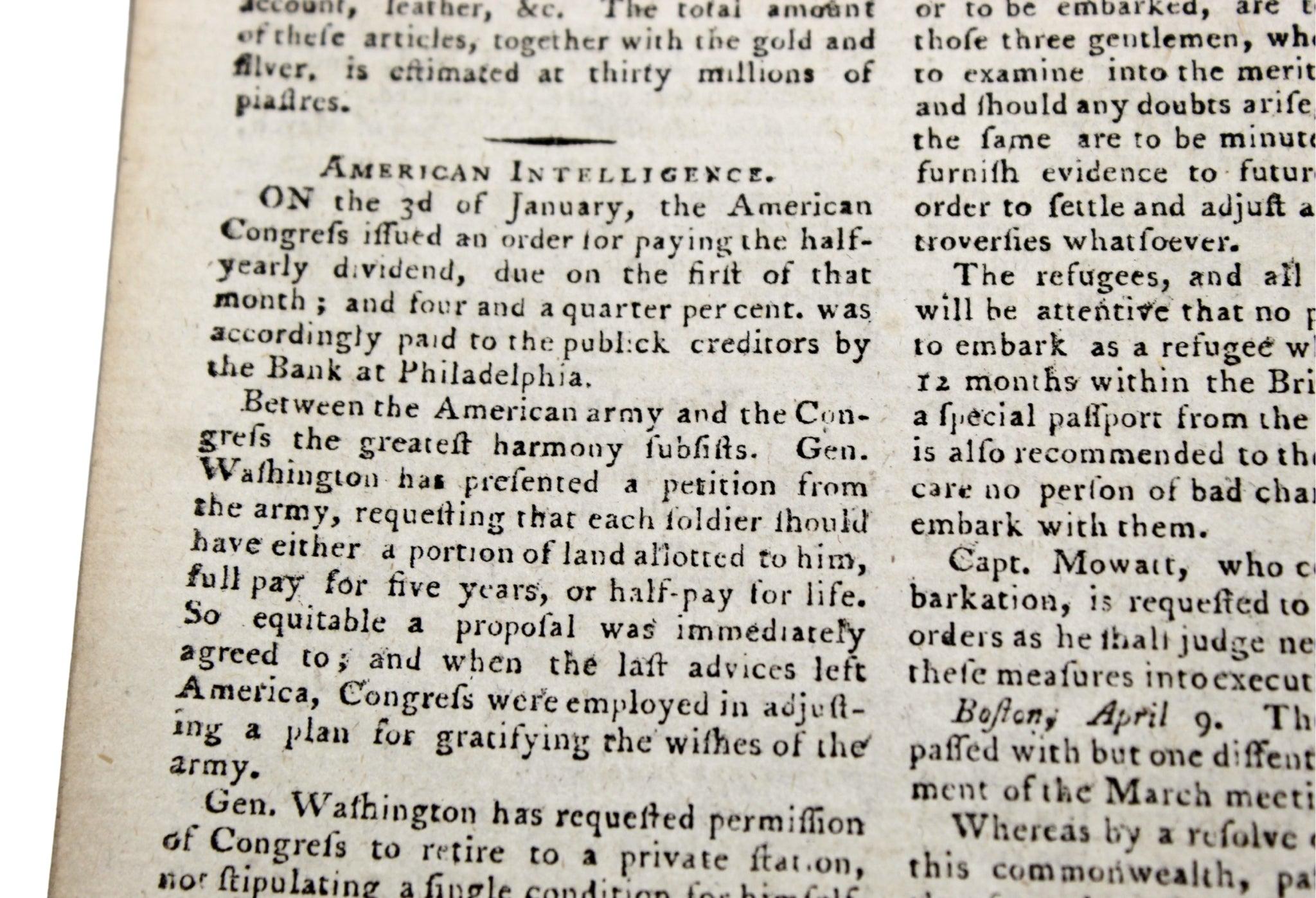 The Gentleman's Magazine, avec la résolution du drapeau de 1777, juin 1783 en vente 9