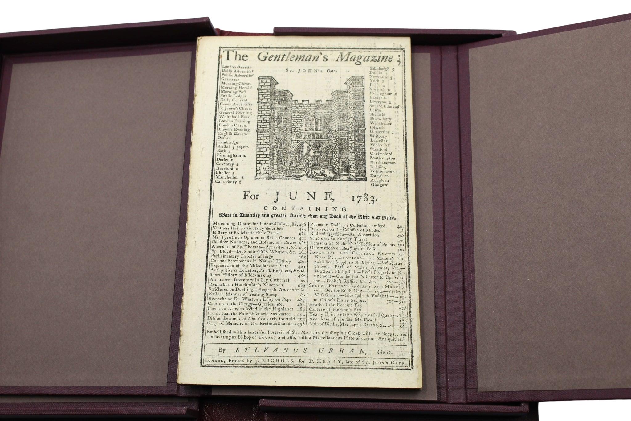 Colonial américain The Gentleman's Magazine, avec la résolution du drapeau de 1777, juin 1783 en vente