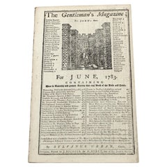 Antique The Gentleman's Magazine, with 1777 Flag Resolution, June 1783