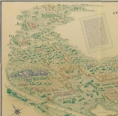 George Washington University Antique Map, Bird's-Eye View, circa 1912