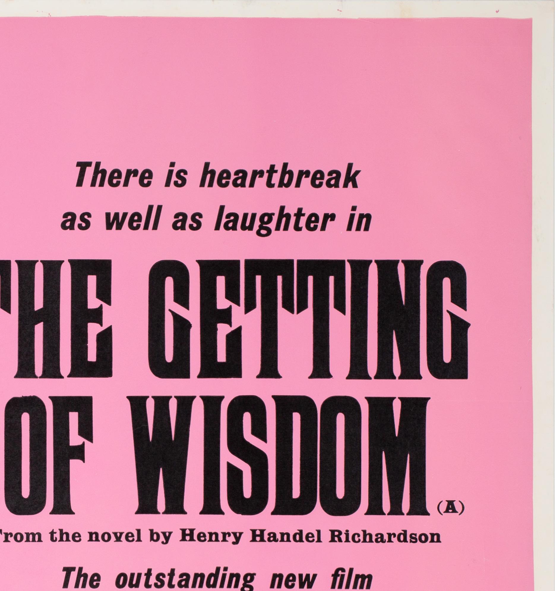 The Getting of Wisdom 1977 Academy Cinema London UK Quad Film Poster, Strausfeld In Excellent Condition For Sale In Bath, Somerset