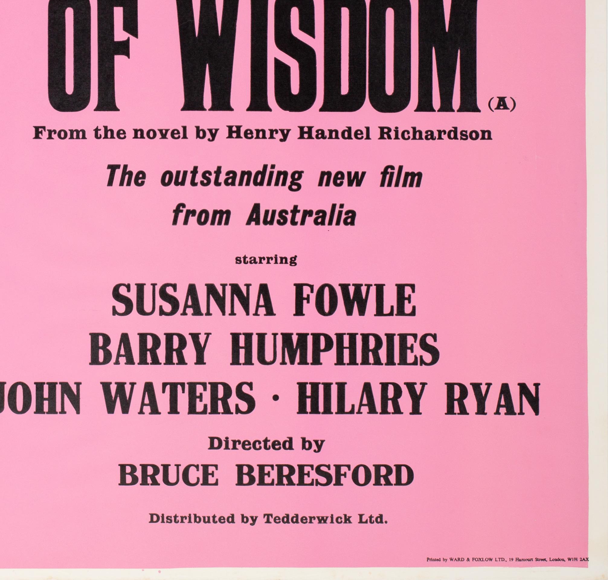 The Getting of Wisdom 1977 Academy Cinema London UK Quad Film Poster, Strausfeld For Sale 1