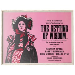 Affiche quadrilobée du film The Getting of Wisdom, Strausfeld, Académie du cinéma de Londres, Royaume-Uni, 1977