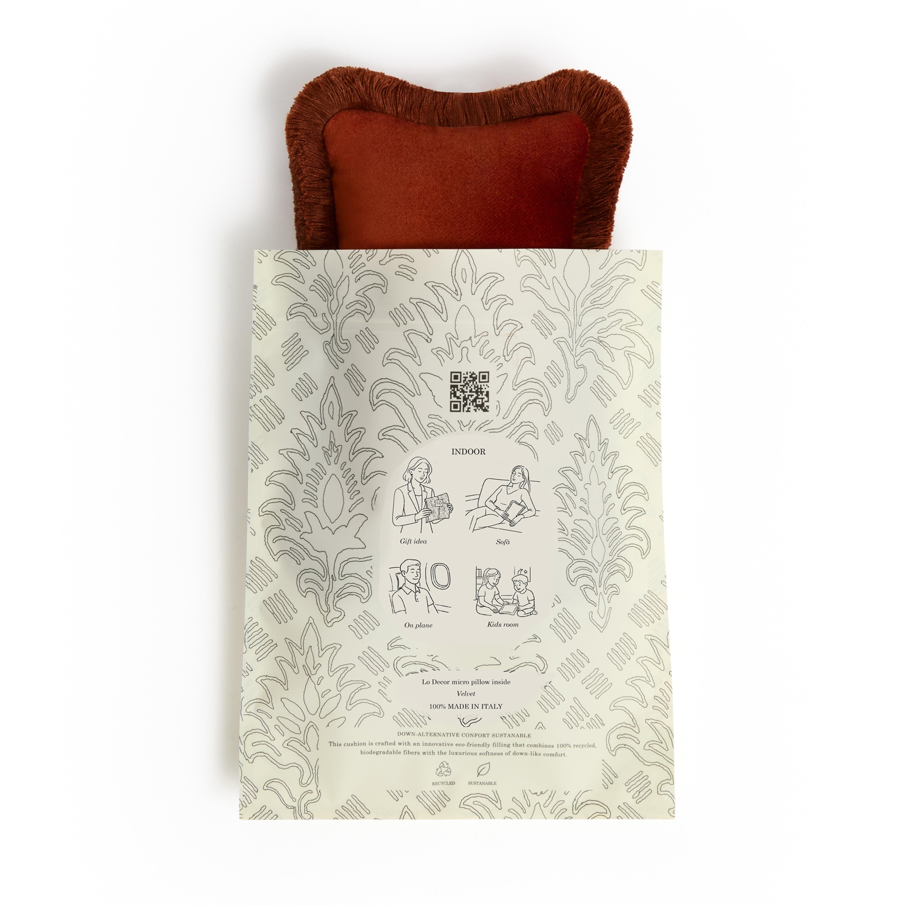 Moderne L'oreiller Micro GIFT  Brique en vente