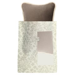 The GIFT Micro Pillow  Grey Velvet White Piping
