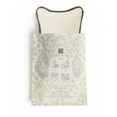 Il micro cuscino GIFT  Velluto bianco con bordature verdi