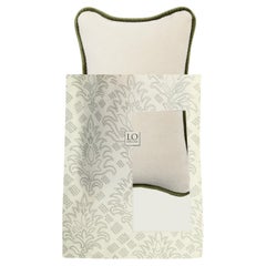 Il micro cuscino GIFT  Velluto bianco con bordature verdi