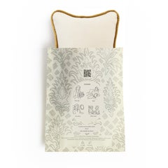 The GIFT Micro Pillow  White Velvet Mustard Piping