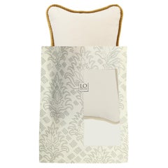 The GIFT Micro Pillow  White Velvet Mustard Piping