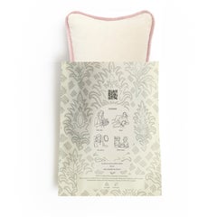 The GIFT Micro Pillow  White Velvet Pink Piping