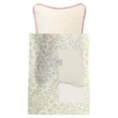 The GIFT Micro Pillow  White Velvet Pink Piping