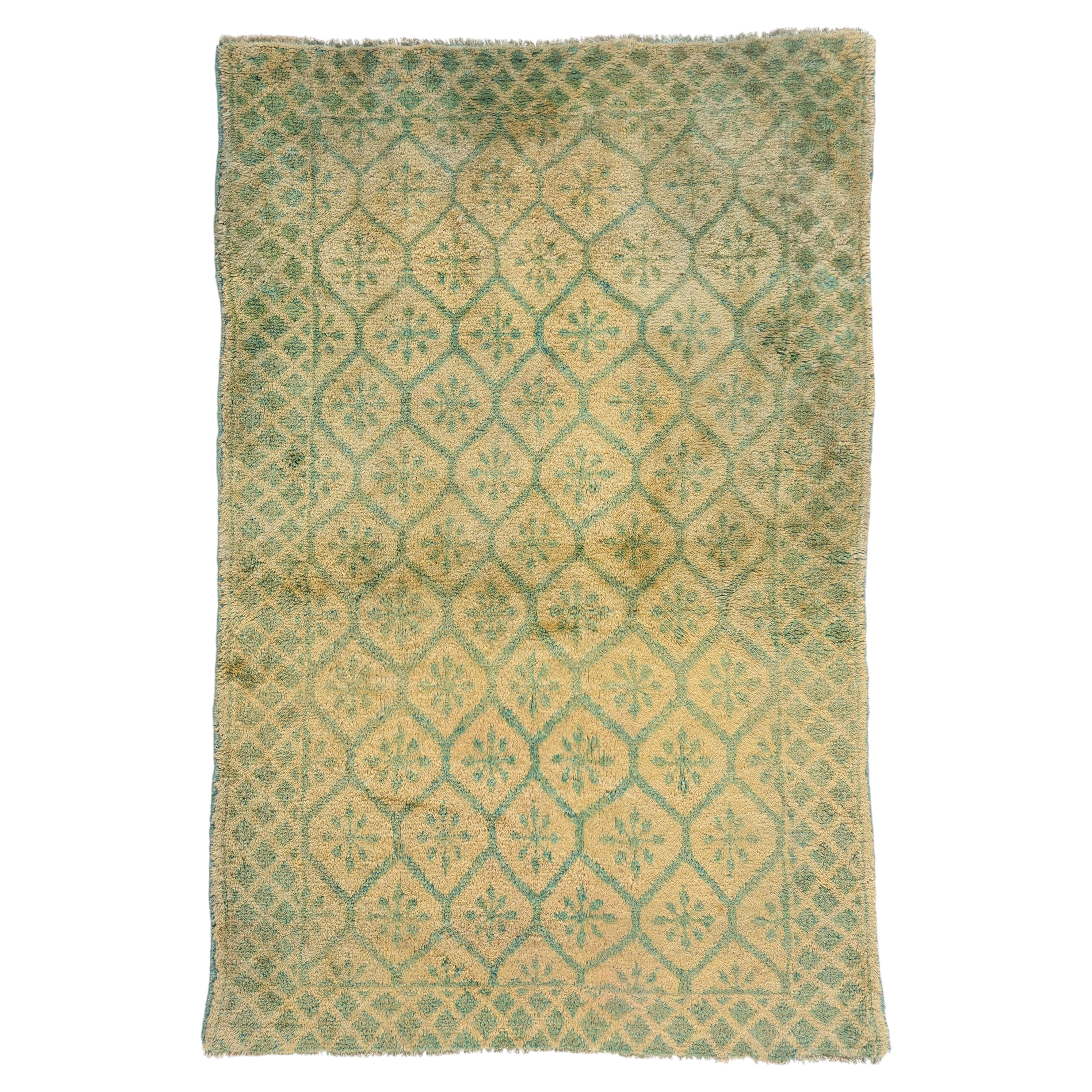 The Gilded Parterre: A Vintage Turkish Tulu Masterpiece of Garden Elegance For Sale