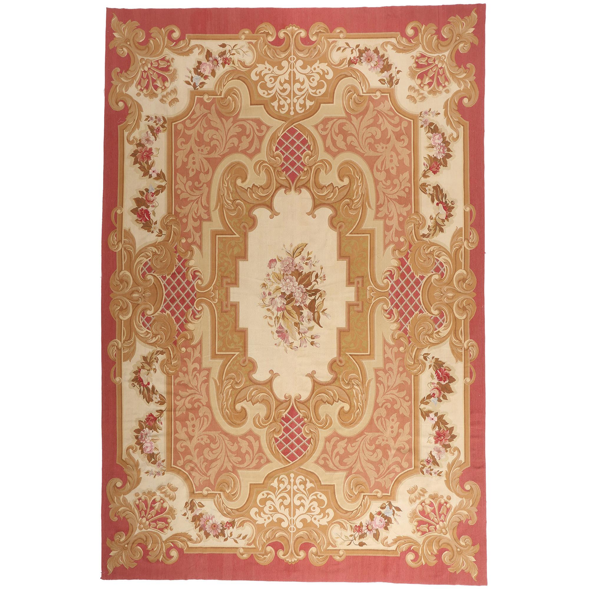 Der vergoldete Salon: Ein Vintage Chinese Aubusson Meisterwerk der Rokoko-Romantik