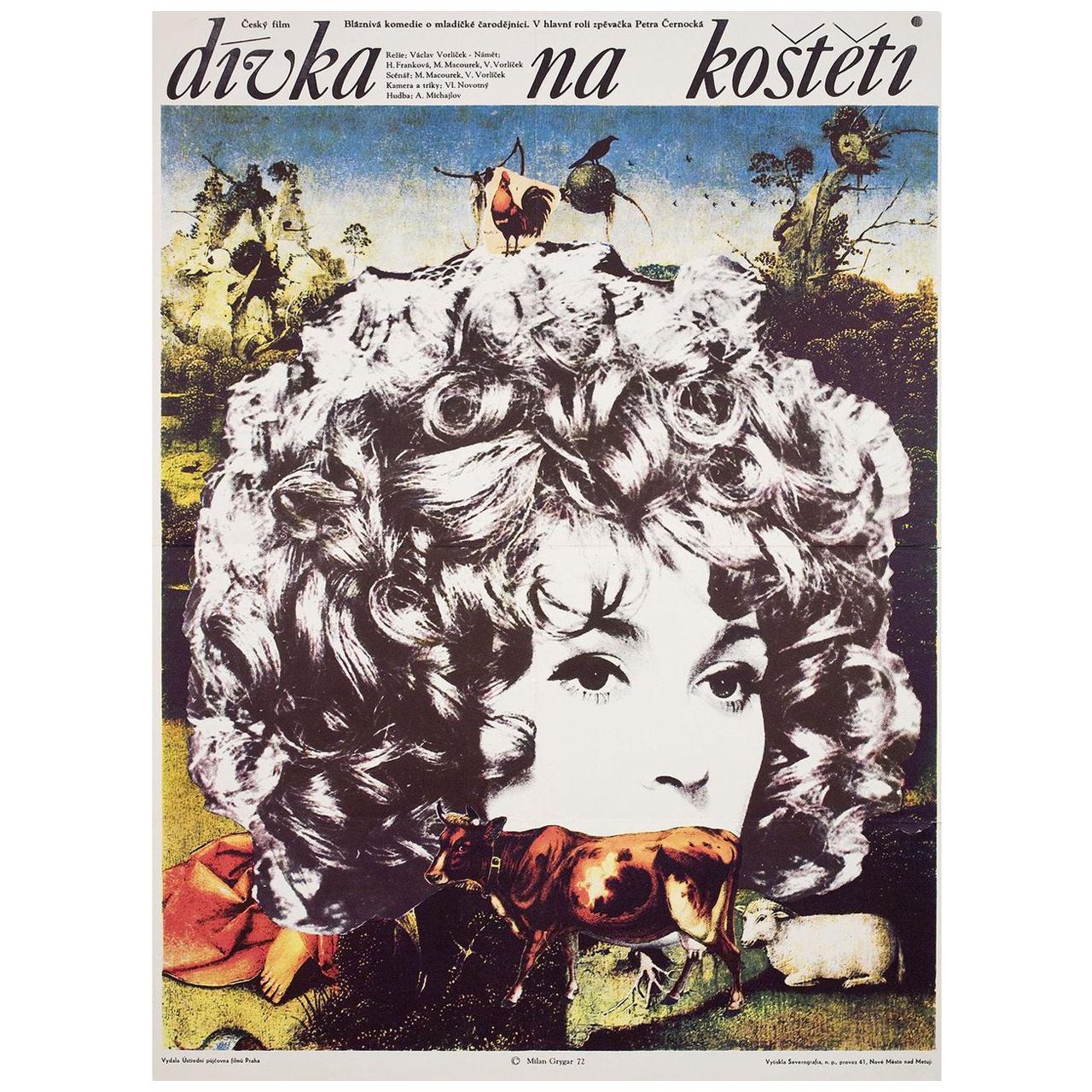 'The Girl on the Broomstick' 1972 Czech A1 Film Poster