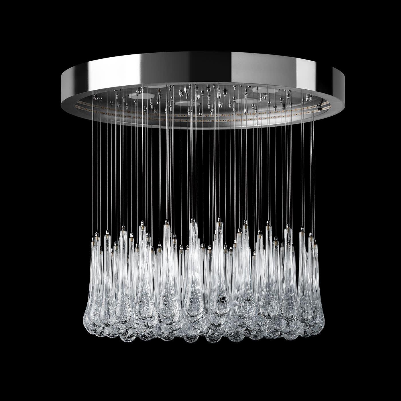 Italian The Glass Rain Chandelier For Sale